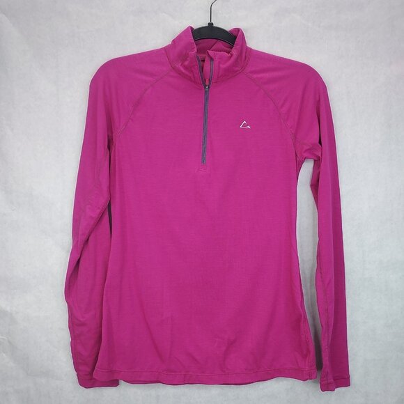 Paradox 1/4 Zip Shirt Women Sm Merino Blend Base Layer Long Sleeve Pullover Pink - Picture 1 of 11